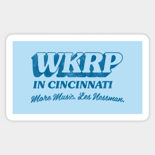 WKRP More Music Blue Sticker